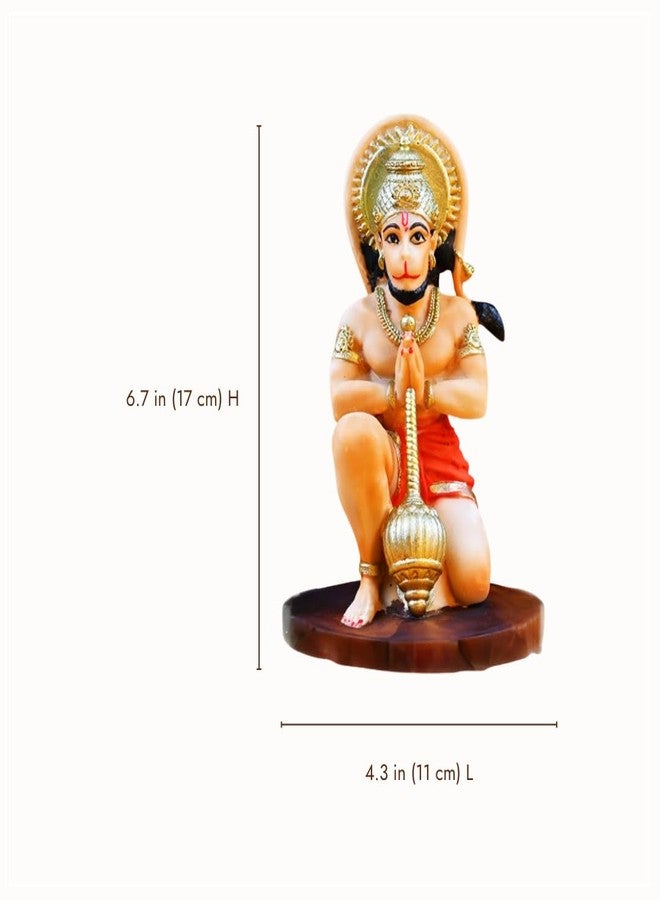 Servdharm Hanuman God Idol 6.7" | Resin Hanuman Ji Decorative Showpiece, Statue for Home Decor I God Murti for Home Temple, Pooja Rituals, and Gifting - Image 5